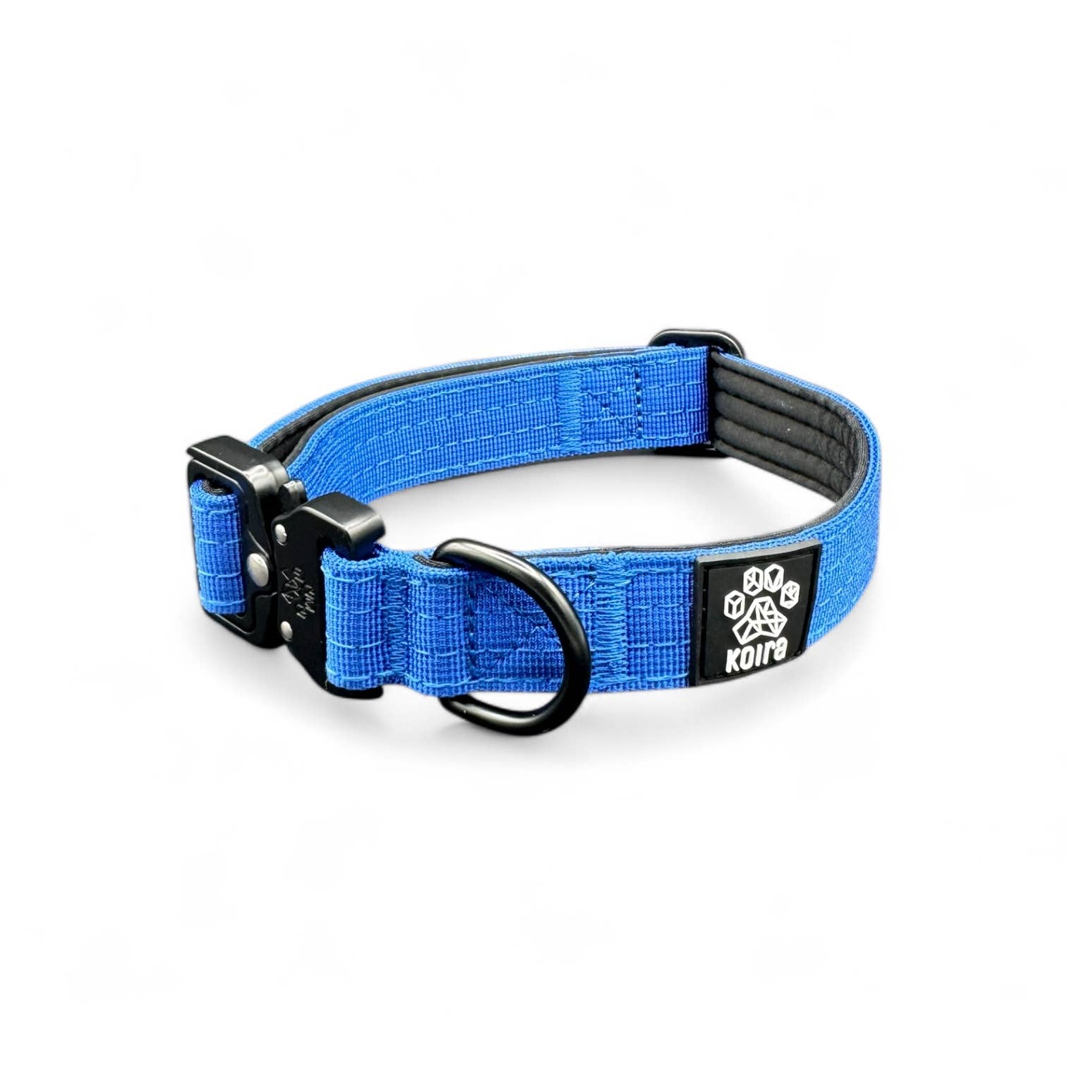 Durable Blue Nylon Dog Collar with Metal Buckle