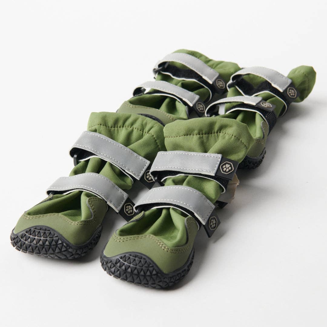 Flex Shell Water-resistant Dog Boots - Green: Green Boots / Size 8) for 74-91lbs/33.5-41.5kg