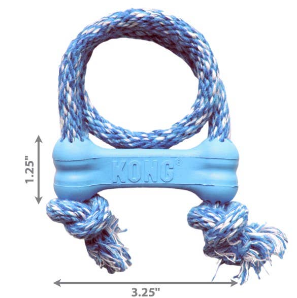 KONG® Puppy Goodie Bone w/Rope Chew Toy XS