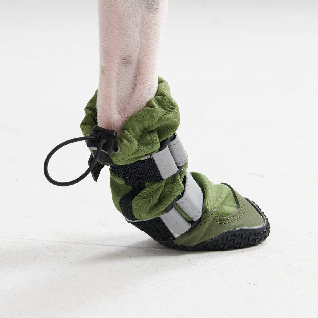 Flex Shell Water-resistant Dog Boots - Green: Green Boots / Size 8) for 74-91lbs/33.5-41.5kg