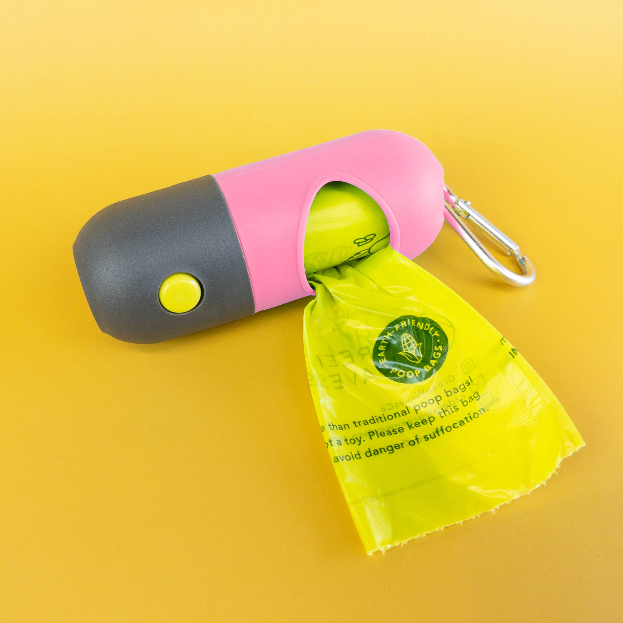 Poop Bag Dispenser with LED Flashlight: Seafoam