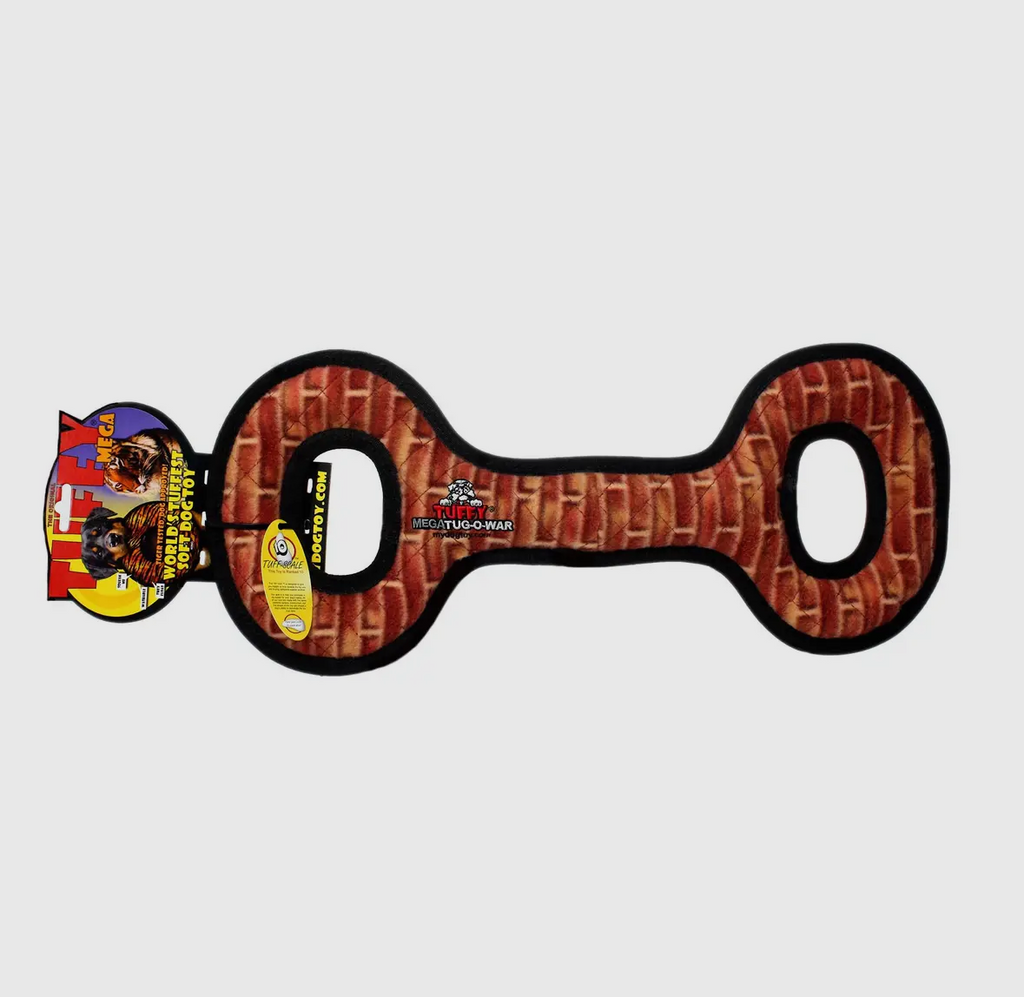 Tuffy Mega Tug Oval Brick, Durable, Tough, Squeaky Dog Toy