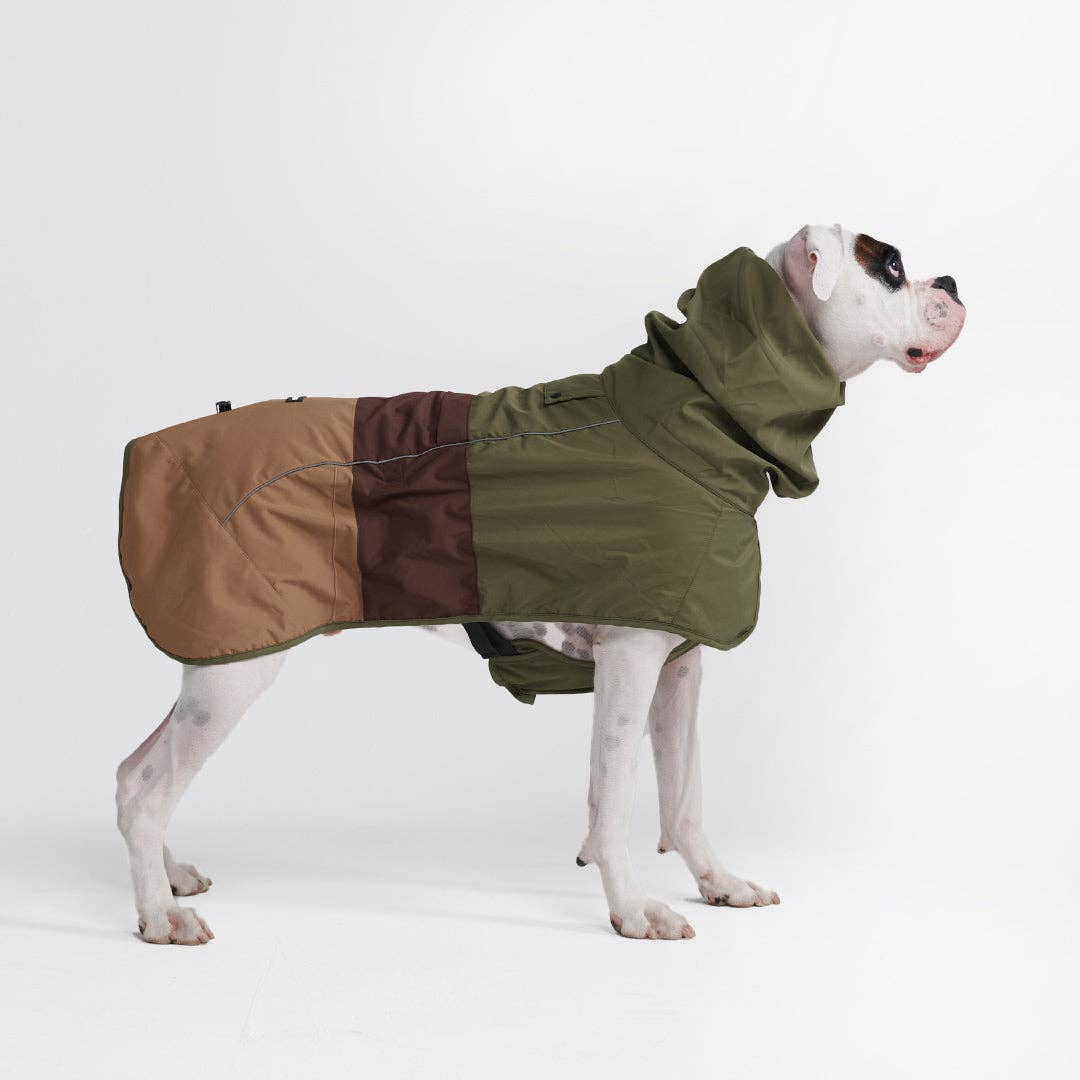 Breatheshield™ Dog Raincoat - Green Brown Tan