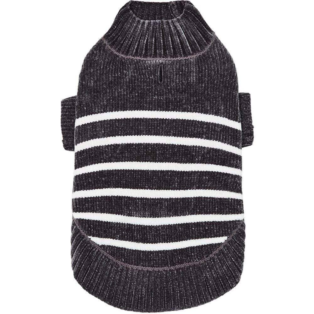 Dog Sweater, Chenille Classy Striped Sweater, Chic Grey