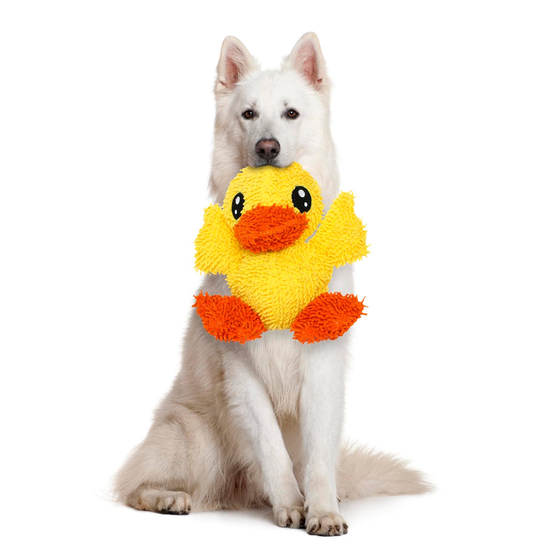 Mighty Microfiber Ball Duck, Durable, Squeaky Dog Toy - Large