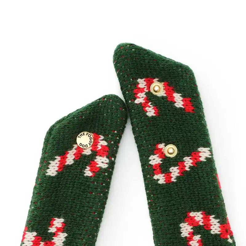 Candy Canes Knit Dog Bandana