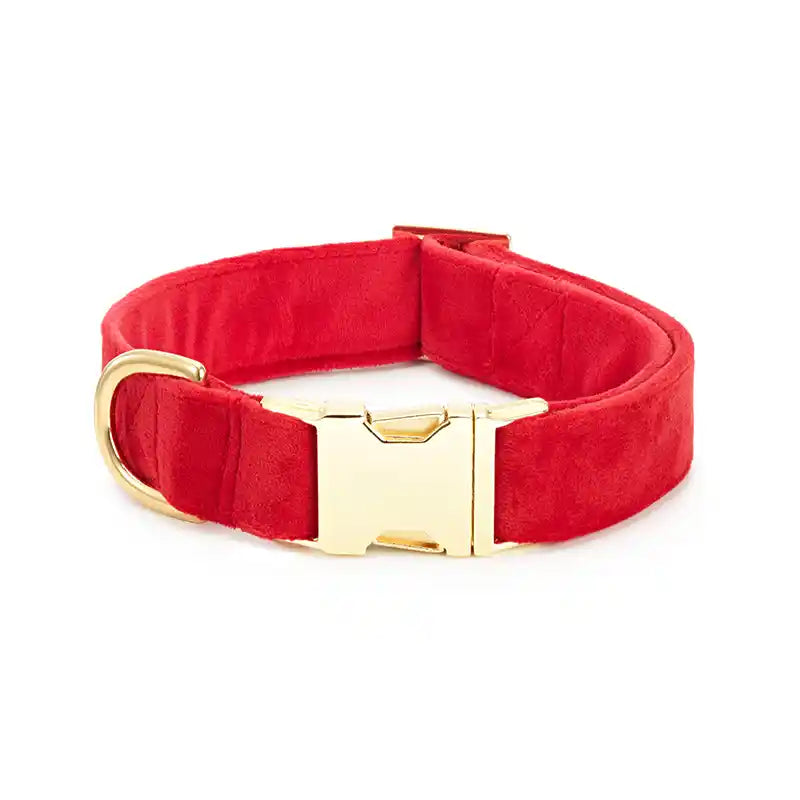 Cranberry Red Velvet Dog Collar