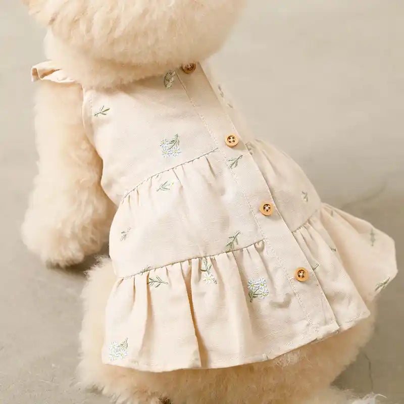 Tiered Ditsy Floral Dog Dress with Cooling Effect