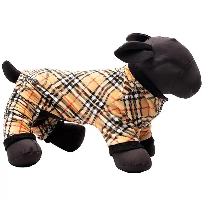 Tan Plaid Dog PJs