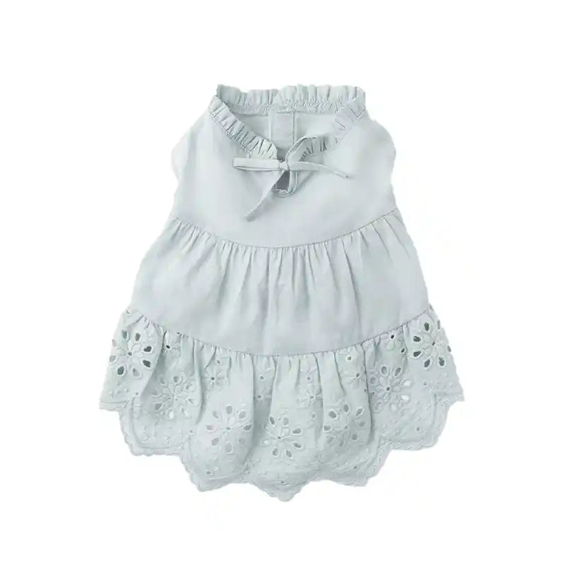 Tiered Eyelet Dog Dress with Cooling Effect