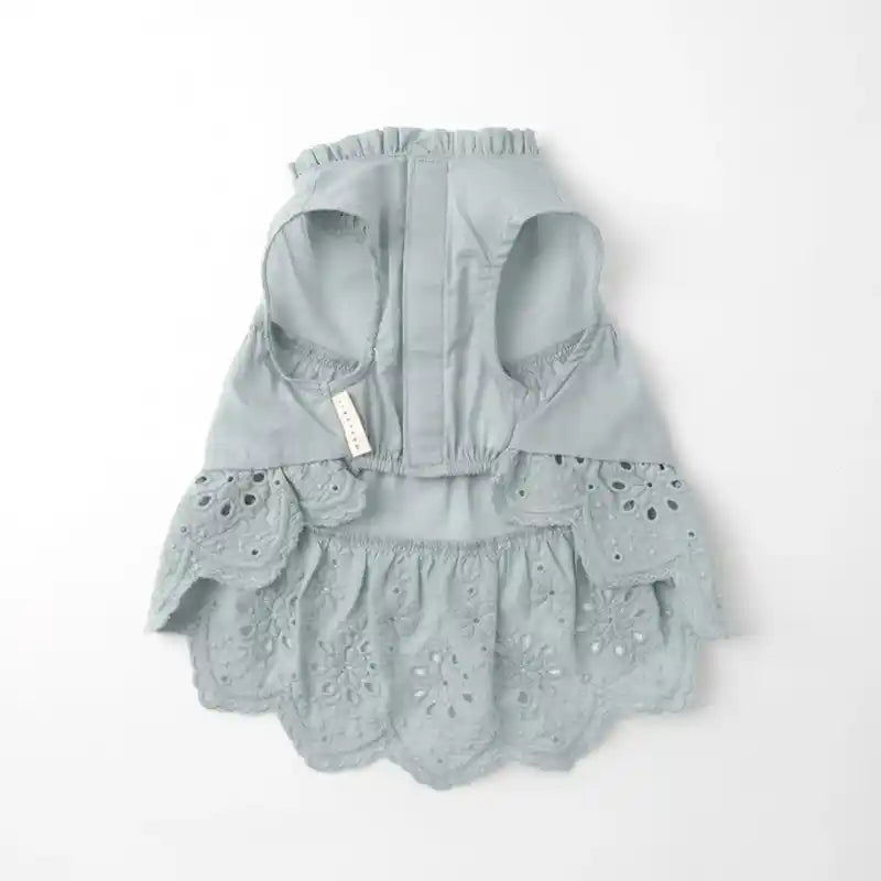 Tiered Eyelet Dog Dress with Cooling Effect