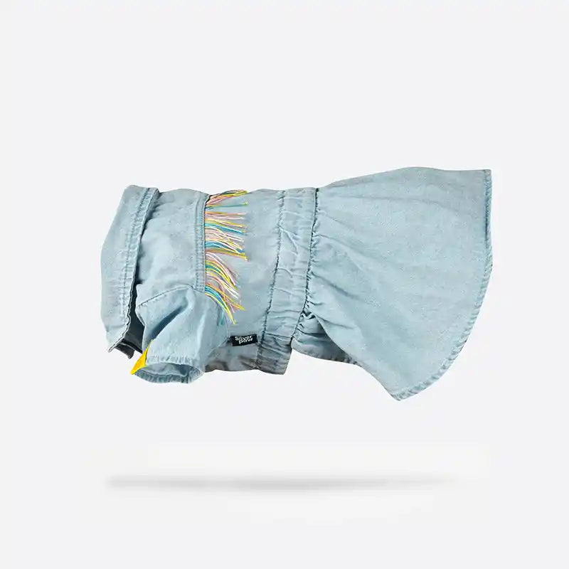 Fringe Denim Dog Dress
