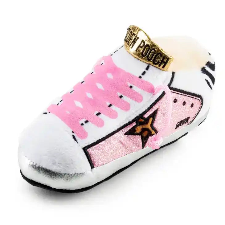 Pink Golden Pooch Sneaker Plush Squeaky Dog Toy