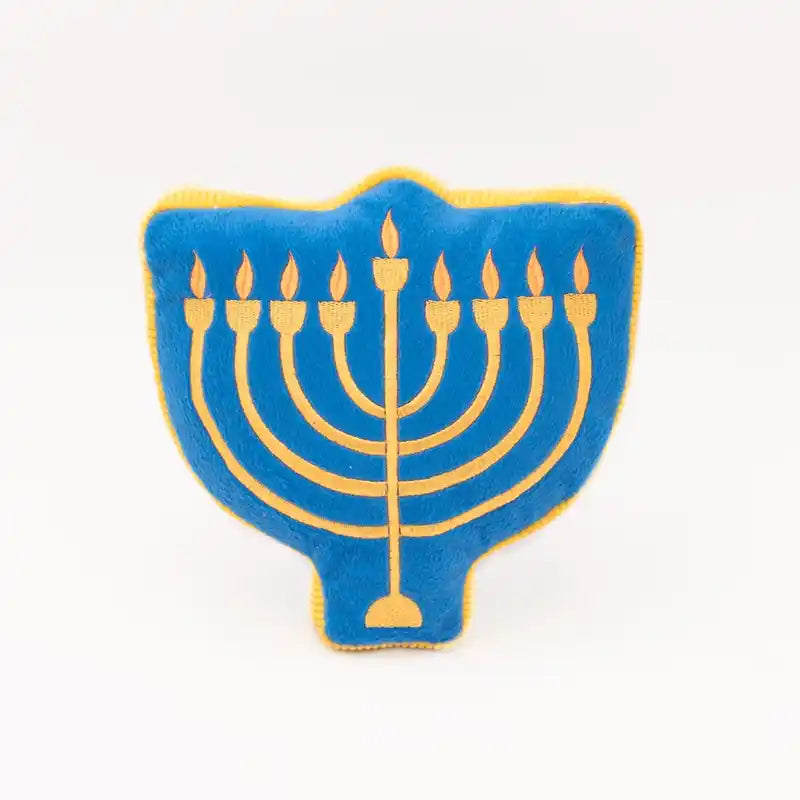Hanukkah Squeakie Pattiez - Menorah - Holiday Dog Toy