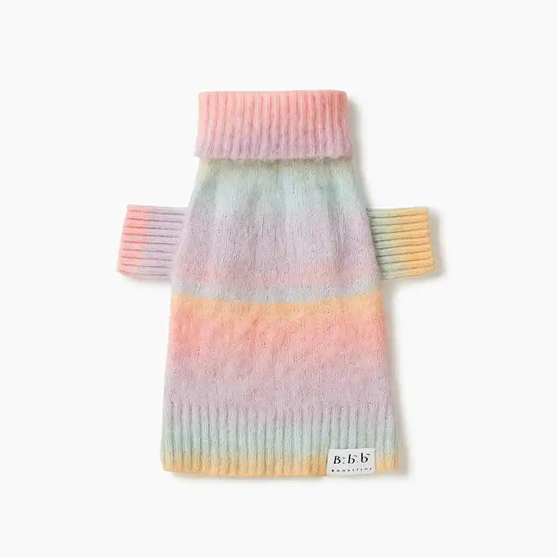 Rainbow Ombre Turtleneck Dog Sweater