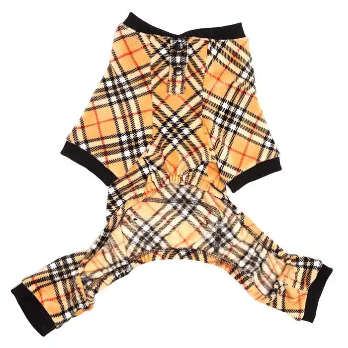 Tan Plaid Dog PJs
