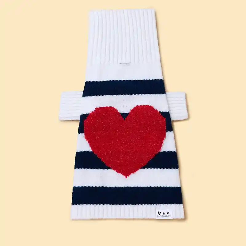 Sailor of My Heart Striped Turtleneck Dog Sweater