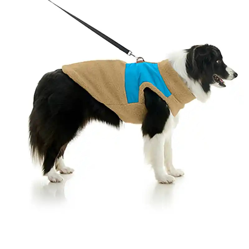 Zip Up Sherpa Harness Color Block Dog Vest